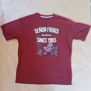 Senor Frogs T Shirt Adult XXL Red Tee Cancun Mexico Casual Party Aesthetic